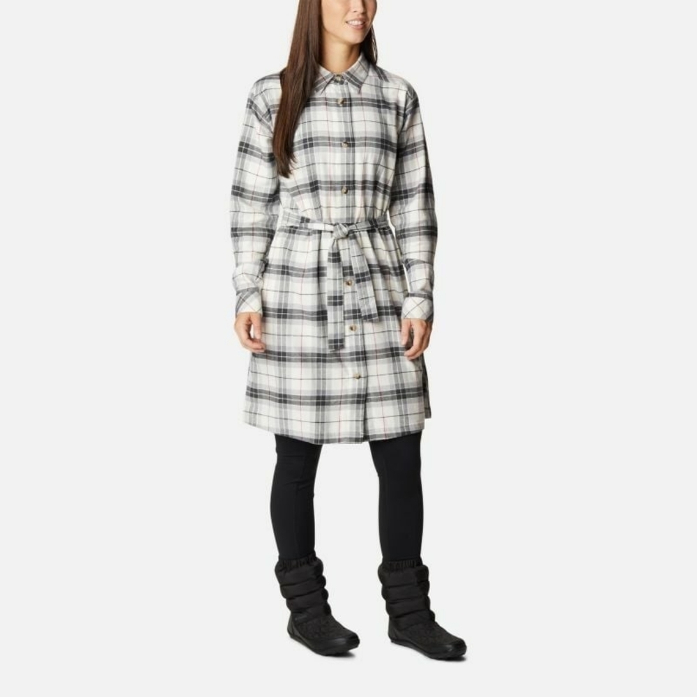COLUMBIA Holly Hideaway Plaid Flannel Tie Dress  Sz M  NWOT